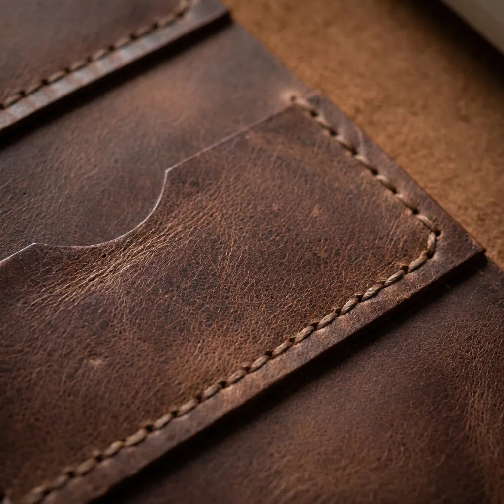 MyEcem Handmade Genuine Leather A5 Notebook Cover & Organizer – Phone & Pen Holder, Refillable Planner with 120-Page Handcrafted Notebook, Rustic Vintage Journal Protector, Gift Box Included