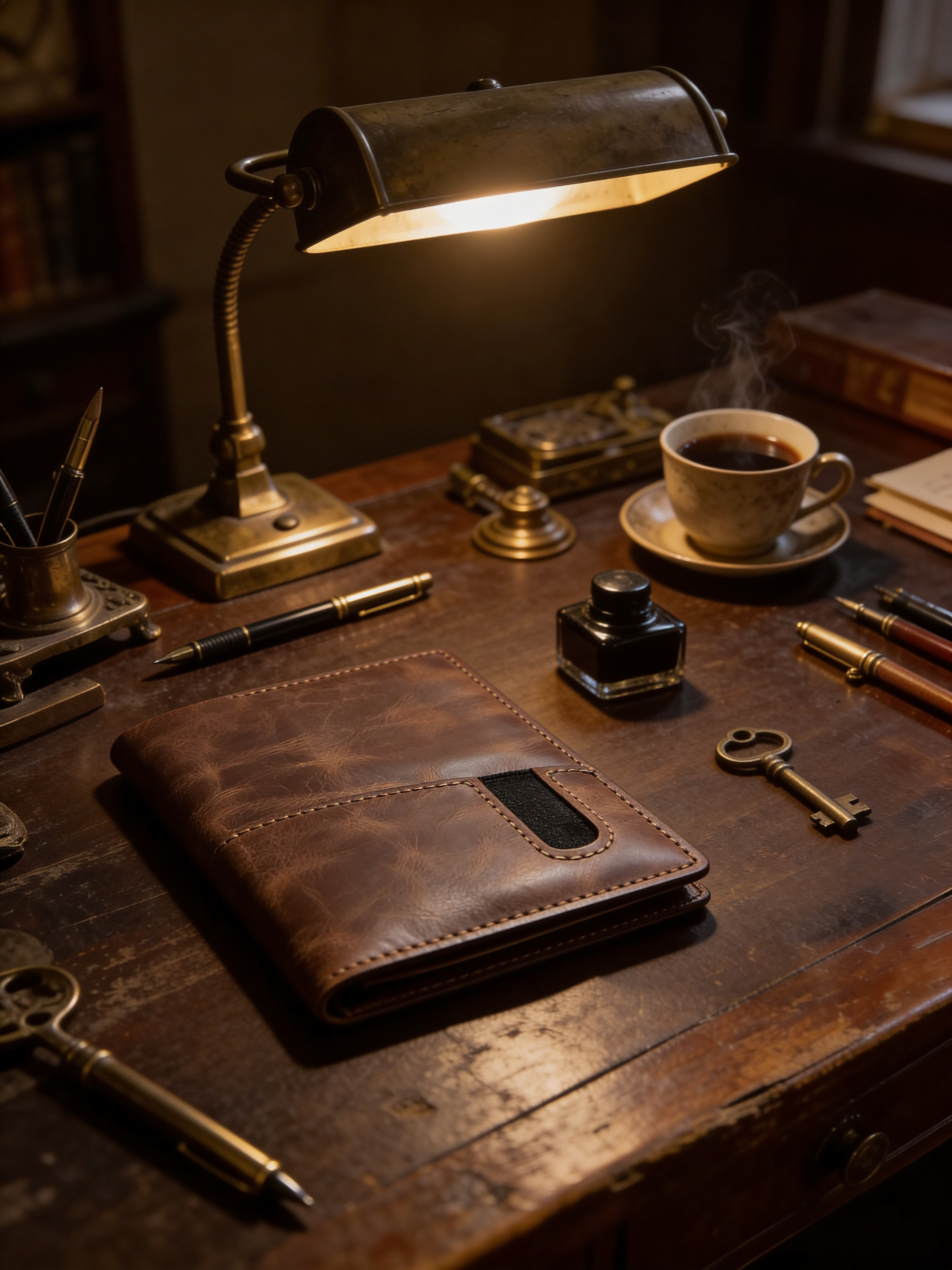 MyEcem Handmade Genuine Leather A5 Notebook Cover & Organizer – Phone & Pen Holder, Refillable Planner with 120-Page Handcrafted Notebook, Rustic Vintage Journal Protector, Gift Box Included